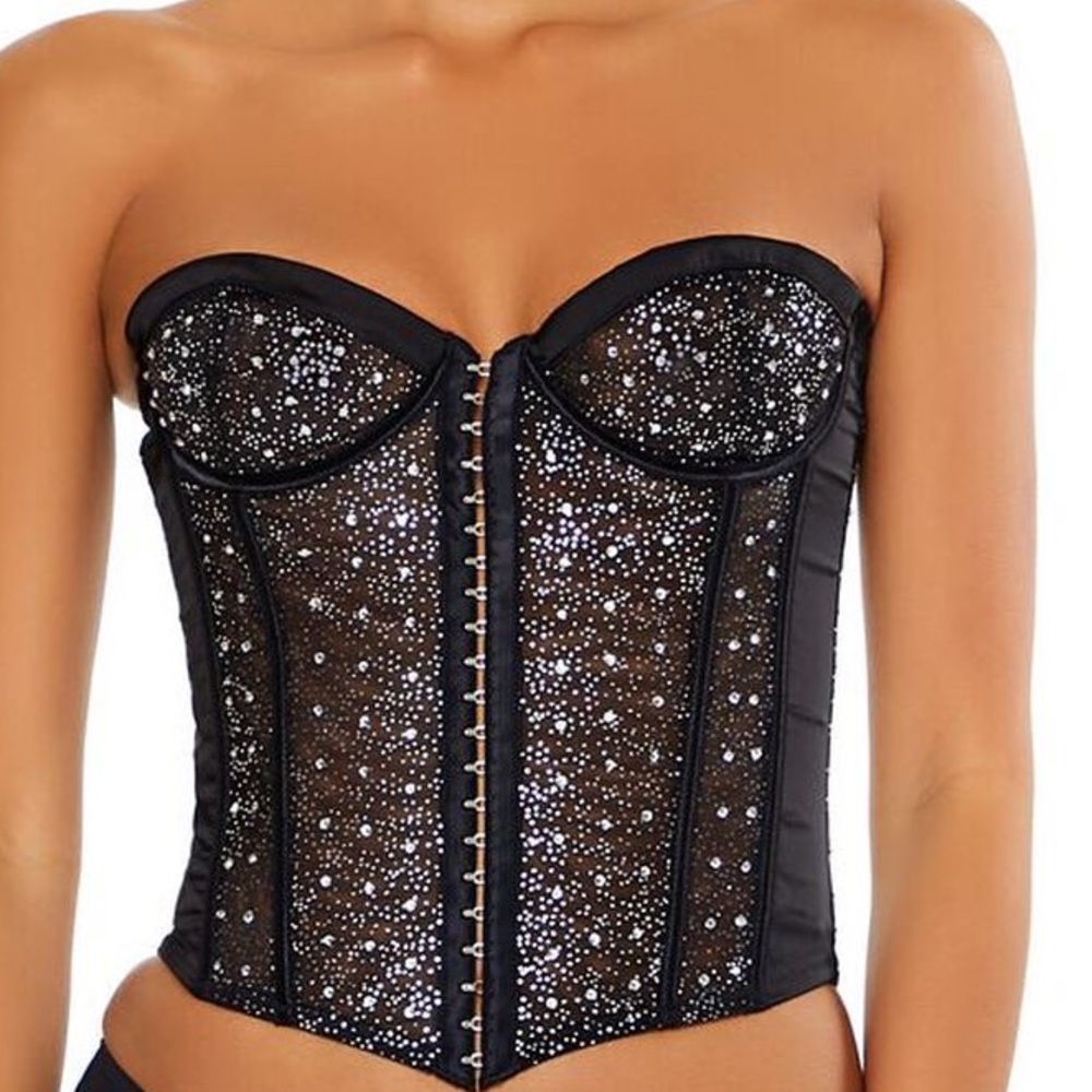Rhinestone Lingerie Corset Top